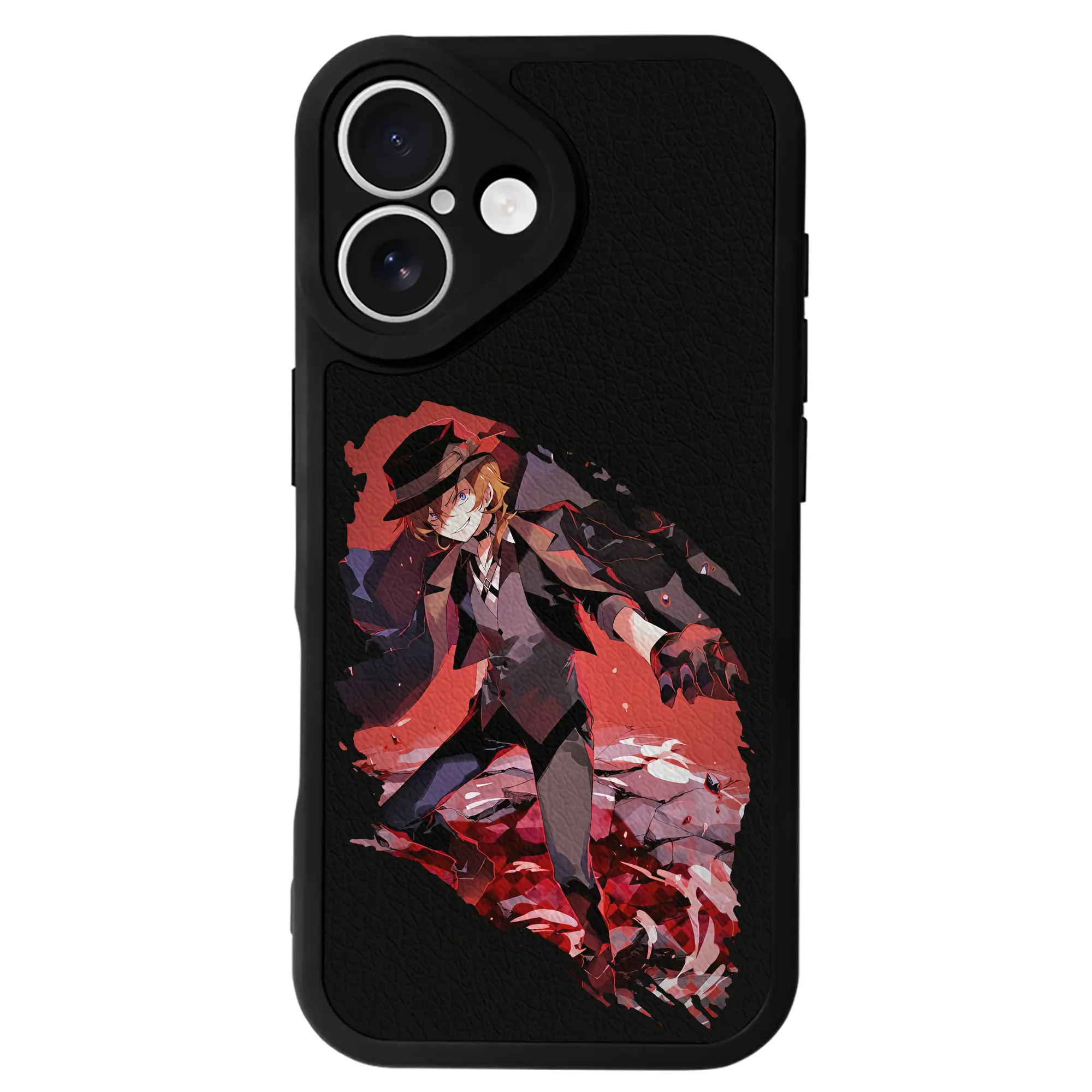 文豪ストレイドッグス グッズ,中原中也 - IPhone 16シリーズ対応 ・ シリコンスマホケース ・ レザー調 ・ 高精度フィット ・ 耐衝撃 ・ ワイヤレス充電対応 ・ 精密カット